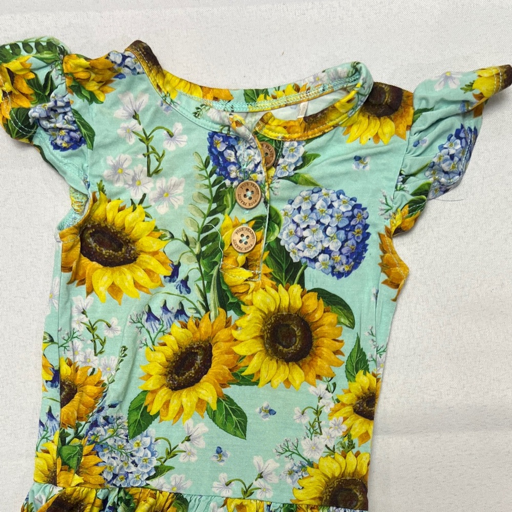 Posh Peanut 12-18 months. Onesie dress.  Sunflower.